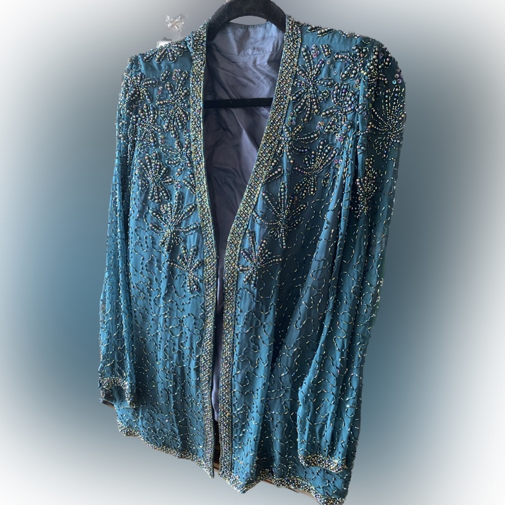 Detailed beaded jacket(color is forest green as in 2nd pic)